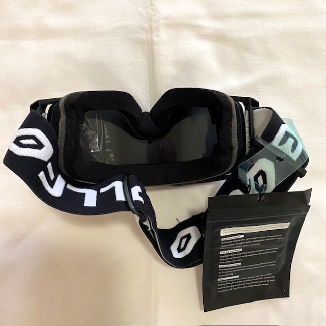 Bollfo Motocycle Googles Lack Frame Silver Lenses adjustable read