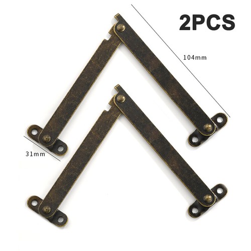 2PC Lid Support Hinges Stay Antique Bronze Iron decor *hinge Box Furniture - Picture 6 of 10