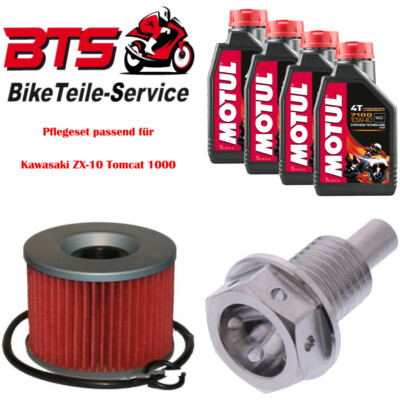 Pflegeset 4L Öl, Filter, Ablassschraube passend für Kawasaki ZX-10 Tomcat 100 22