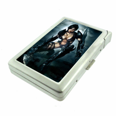 Persian Pin Up Girls D12 100's Size Cigarette Case with Built in Lighter Wallet