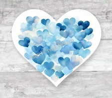 Blue Hearts Favors Heart Shaped Stickers Envelope Seals Hearts Labels