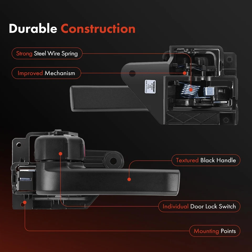 Manija de puerta interior negra lado derecho conductor delantero o trasero para Toyota Tundra Foto 4 de 4