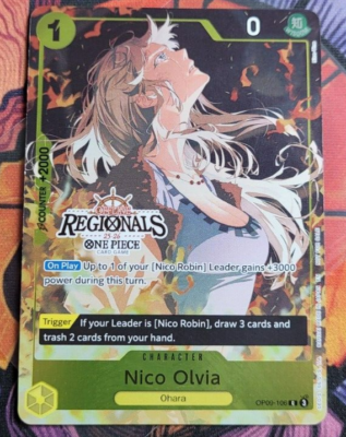Nico Olvia OP09-106 Offline Regional Participant One Piece Promo