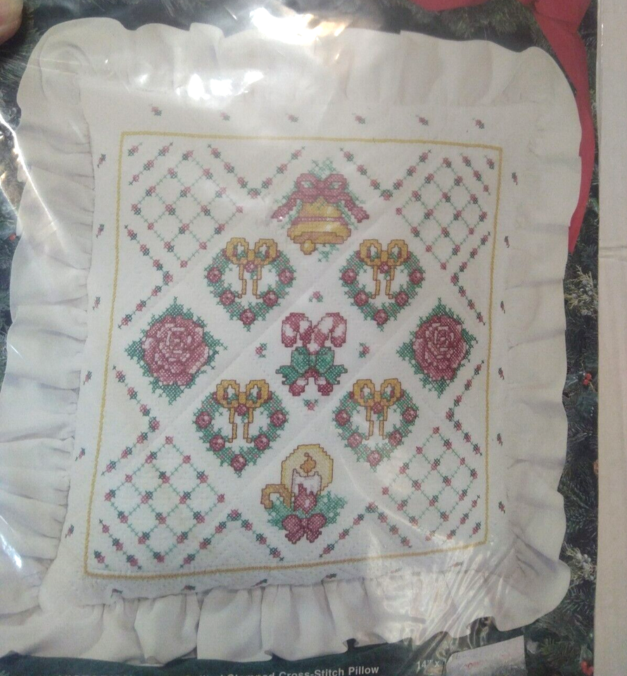NIP Bucilla Victorian Quilted Stamp Cross Stitch Pillow eBay