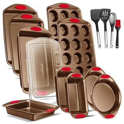 NutriChef NCRRL15GLD 15-Piece Baking Pan Set