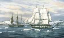 Ceramic Tile Mural Bathroom Backsplash - The Whaling Station - Sailing Ships