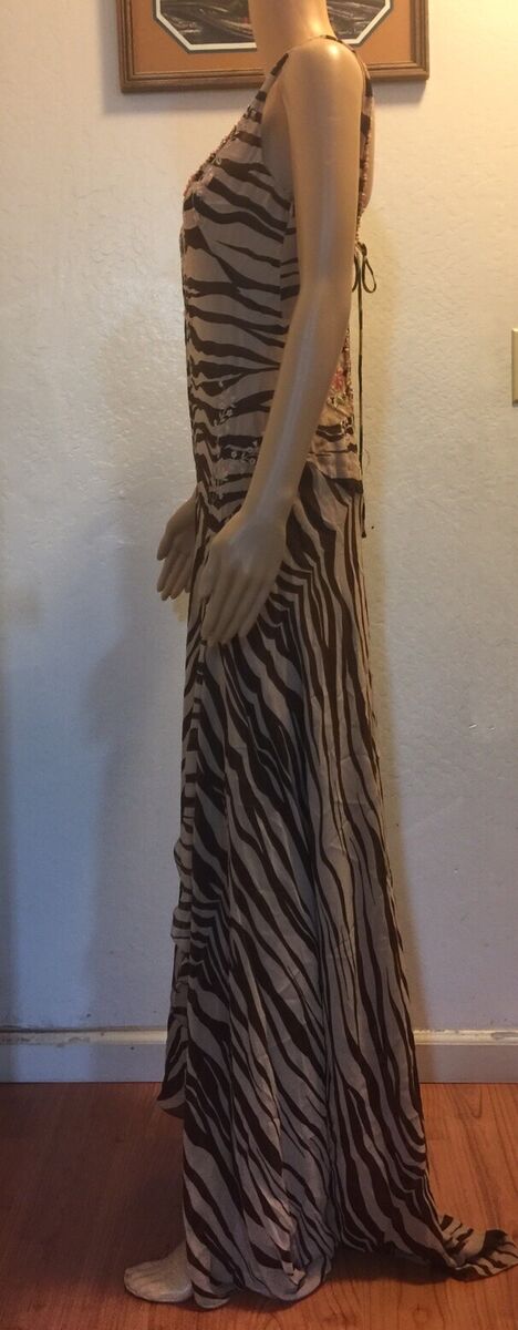 BLUMARINE Vintage SS2000 Runway Zebra Print Open Back BLUMARINE Vintage SS2000 Runway Zebra Print Open Back