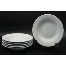 SCHMIDT All White Porcelain Large Rim Soup Bowl Made in Brazil RARE