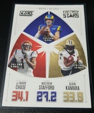 2022 Panini Score Football Fantasy Stars Week 7 Base #FS7 Stafford Chase Kamara