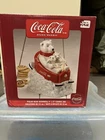 Vtg Coke Coca Cola Cookie Jar Polar Bear Downhill Gibson Sledding In Box New