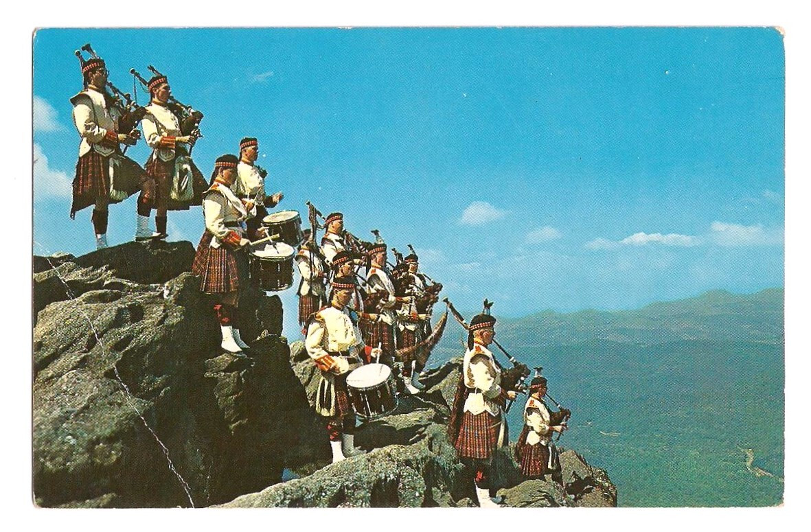 Scottish Bagpipes North Carolina NC Postcard Grandfather Mountain