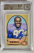 1970 Topps Alan Page Autographed Signed BGS HOF Rookie Card RC BAS 6.5 10