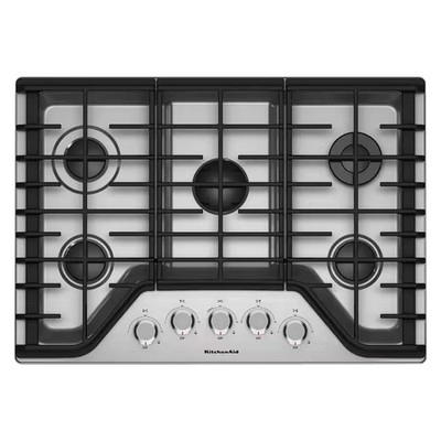 NEW KitchenAid 36'' Stainless Steel Gas Cooktop W/ 5 Sealed Burners KCGS356ESS