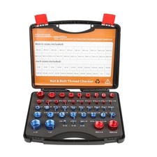 HFS(R) 44-Piece Nut, Bolt Thread Gauge Set - Detachable, Laser-Etched Gauges