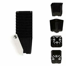 2 Inch Black Square Pots - Bulk Quantity - Plastic Flower / Nursery & Plant Pots
