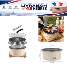 Barbecue à charbon de bois portable SANQIAHOME acier inoxydable 27 cm