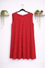 Annalisa Red Polka Dot Sleeveless Shift Dress Plus Size Occasion Party Vntg Midi