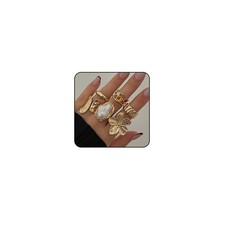 ONBRIG Chunky Gold Rings for Women Non Tarnish Statement Adjustable,