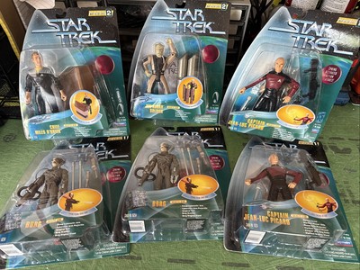 6 boxes of 1990 s Playmates Star Trek Figurines warp factor series 1-2
