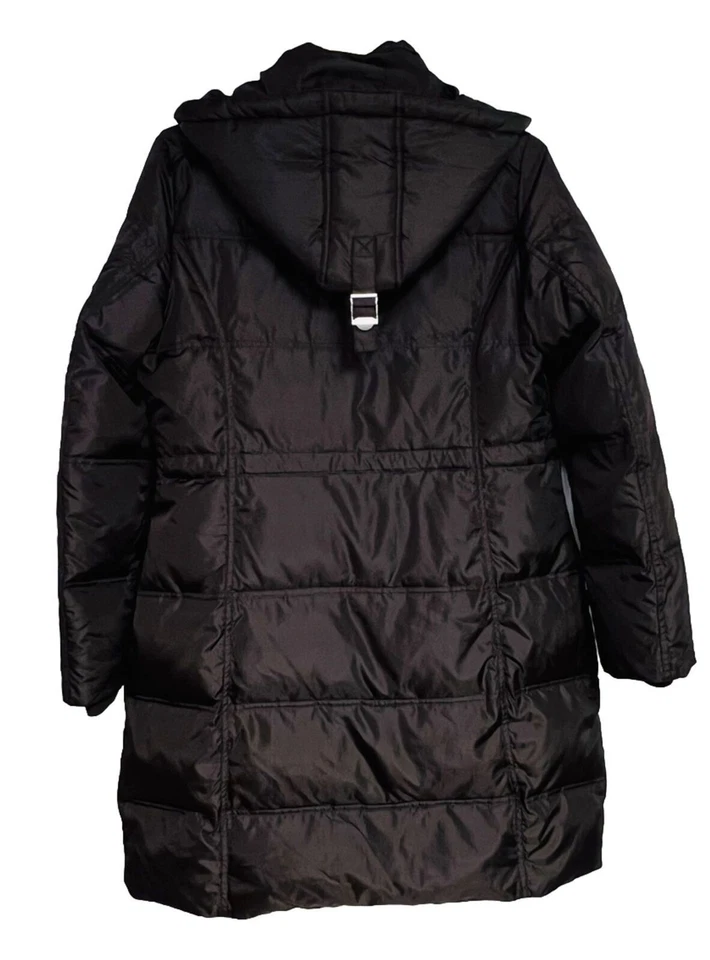 Chaqueta Abrigo Saks Fifth Avenue Marrón Mujer Plumón Abombado Talla M Capucha Extraíble Foto 2 de 4