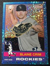2024 Topps Heritage High Number Blaine Crim #662 Blue Speckle Refractor (RC)