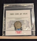 1920   Coin Mart Graded Canadian,  ¢5 Cent **VG-8**