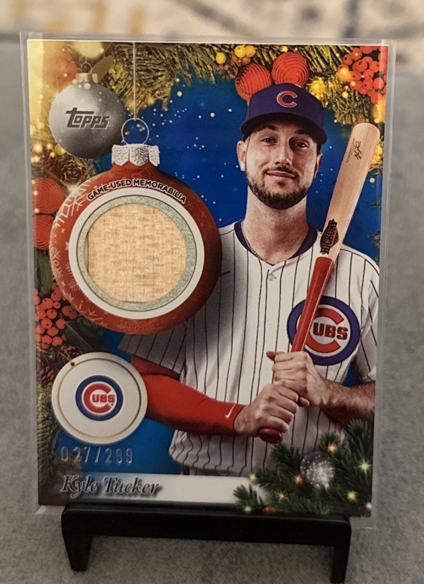 2025 Topps Holiday Kyle Tucker /299 Blue Game Used Bat Relic Card