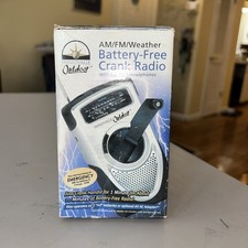 Innovage Outdoor AM/FM/ Weather Battery-Free Crank Radio W/ Batteries Box Manual