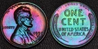 1958-D Lincoln Wheat Cent penny RAINBOW TONING and high luster (61-20)