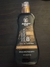 Australian Gold Instant Bronzer Spray Gel Sunscreen SPF8 - 8oz Exp 9/27