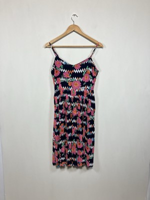 Sugarhill Minikleid Gr. UK 8 mehrfarbig Blumen verstellbare Träger Urlaub Sommer