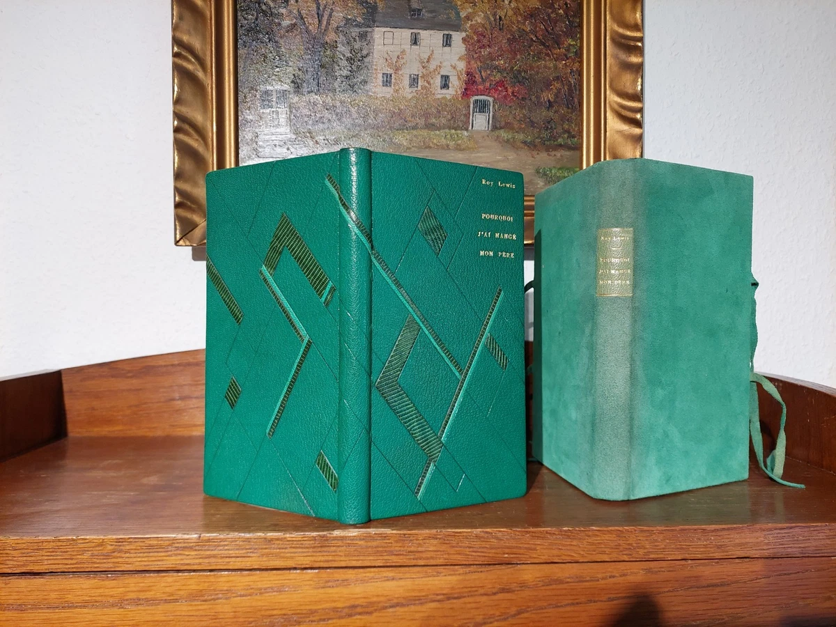 Roy Lewis VERCORS Steinzeit Satire Fantasy LEDER HANDEINBAND Designer Binding