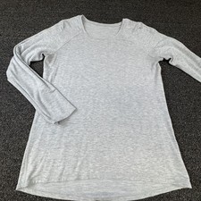 Lululemon Sweatshirt Womens M Gray Pullover Lightweight Jersey Relaxed Fit