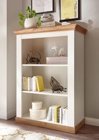 Landhaus Regal BüCherregal 102Cm Pinie Weiß / Wotan Eiche Wohnzimmer