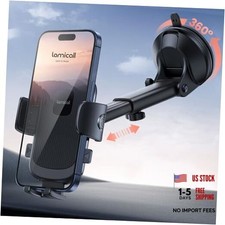 Car Phone Mount - Strongest Military-Grade Suction Cup 360  Rotation Black