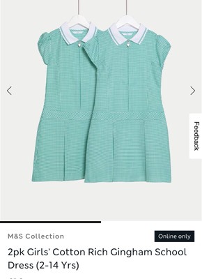 Marks and Spencer 5 x Mädchen School Rich Gingham Sommerkleid Größe 7 bis 8 Jahre 