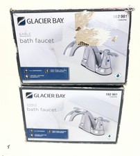 LOT OF 2 Glacier Bay Gable 4in.Centerset 2-Handle Mid-Arc Bathroom Faucet Chrome