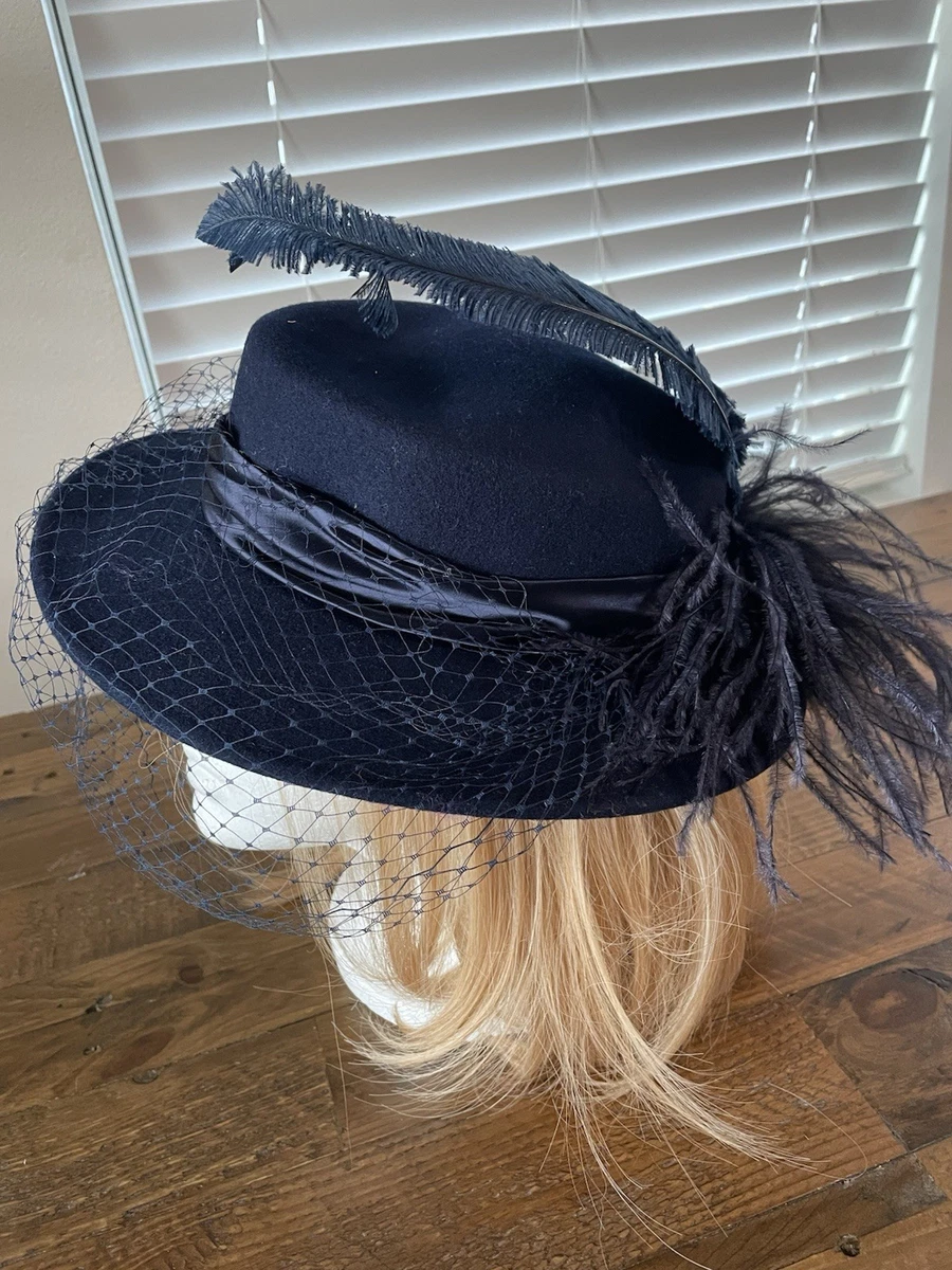 Whittall & Javits Red Wool Felt Hat Black‎ Bow Statement Elegant Derby Church Derby 100% Wool Vintage Hats for Women for sale | eBay main image 3