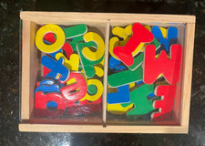 Melissa Doug 52 Wooden Alphabet Magnets in a Box - Uppercase and Lowercase