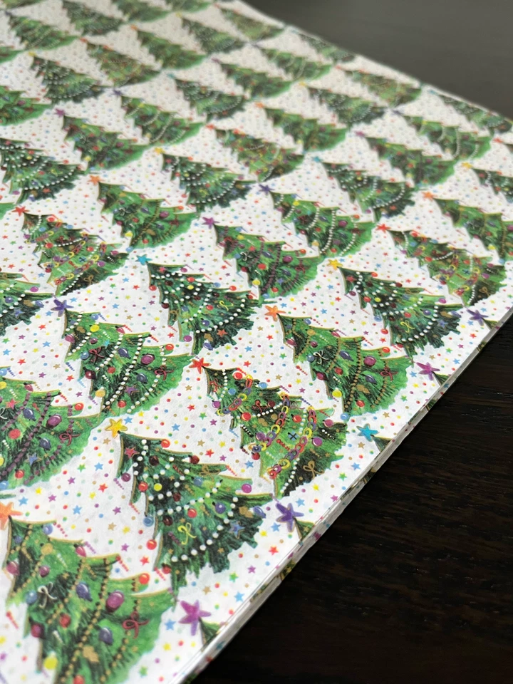 CHRISTMAS TREES Design Tissue Paper Sheets Choose Size & Package Amount - Image 2 of 4