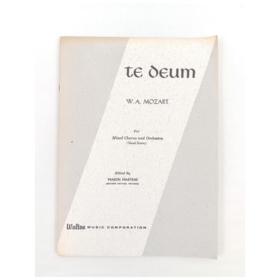 W A Mozart Te Deum Vocal Score Mixed Chorus Orchestra Walton Music Corporation