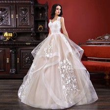 Princess Lace Tulle Ball Gown Wedding Dress Princesa Floor Length Bridal Gowns