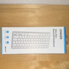 Anker Ultra Slim Bluetooth Keyboard White QWERTY Compact Portable Lightweight