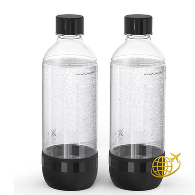 Soda Maker Flaschen 2x1l Bpa Frei Wiederverwendbar Schwarz