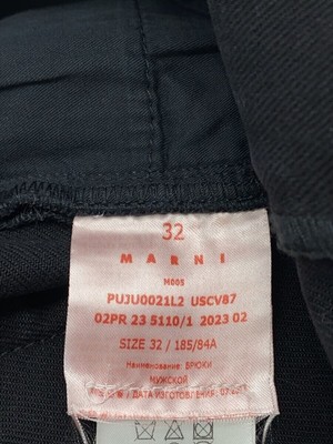 MARNI 23AW/Straight pants/32/Denim/BLK/Solid color