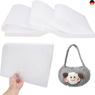 12 Stück Plastic Canvas Sheet Stoff Plastik Stramin 50 x 33cm Kunststoffgitter 