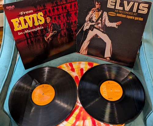 Elvis Presley Lot of 2 LPs From Elvis In Memphis + Madison Square Garden HEAR