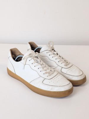 Moss Dublin Turnschuhe Herren UK 8 Weiß Leder Schnürschuhe Niedrig Laufschuhe