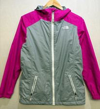 The North Face Windbreaker Jacket Girls Pink Gray Mesh Full-Zip Long Sleeve XL