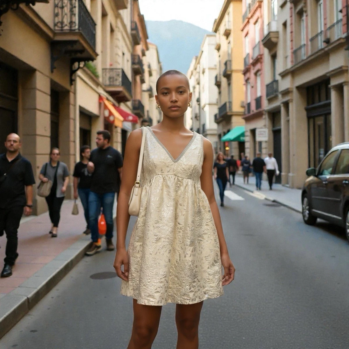 alice+olivia ツイード　ドレス Alice + Olivia Women's Multicolor Pearl Collar Tweed Mini Dress